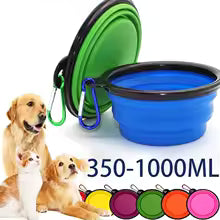 Dog folding bowl portable dog travel bowl dog food water bowl for outdoor walking silicone dog food water bowl with bawl lip