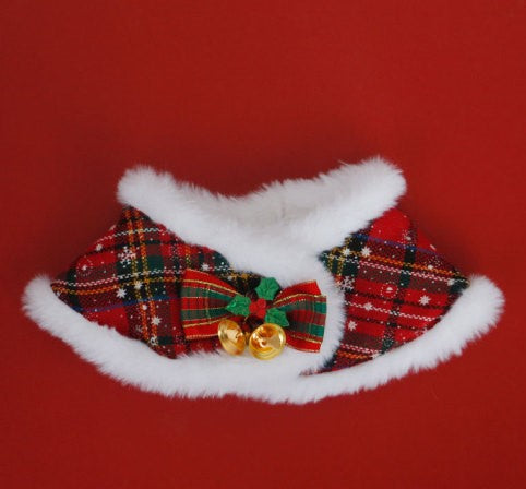 Shawl  cape pet scarf m warn and cute winter decoration, little cand , cat cristmas cape