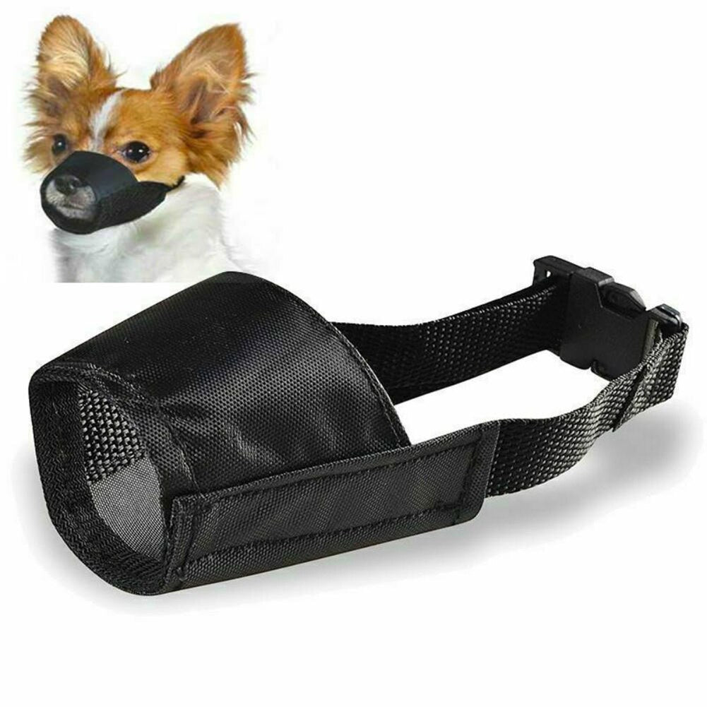 Dog muzzle and mouth guard made of soft,breathable nylon,anti-itch,barking and biting