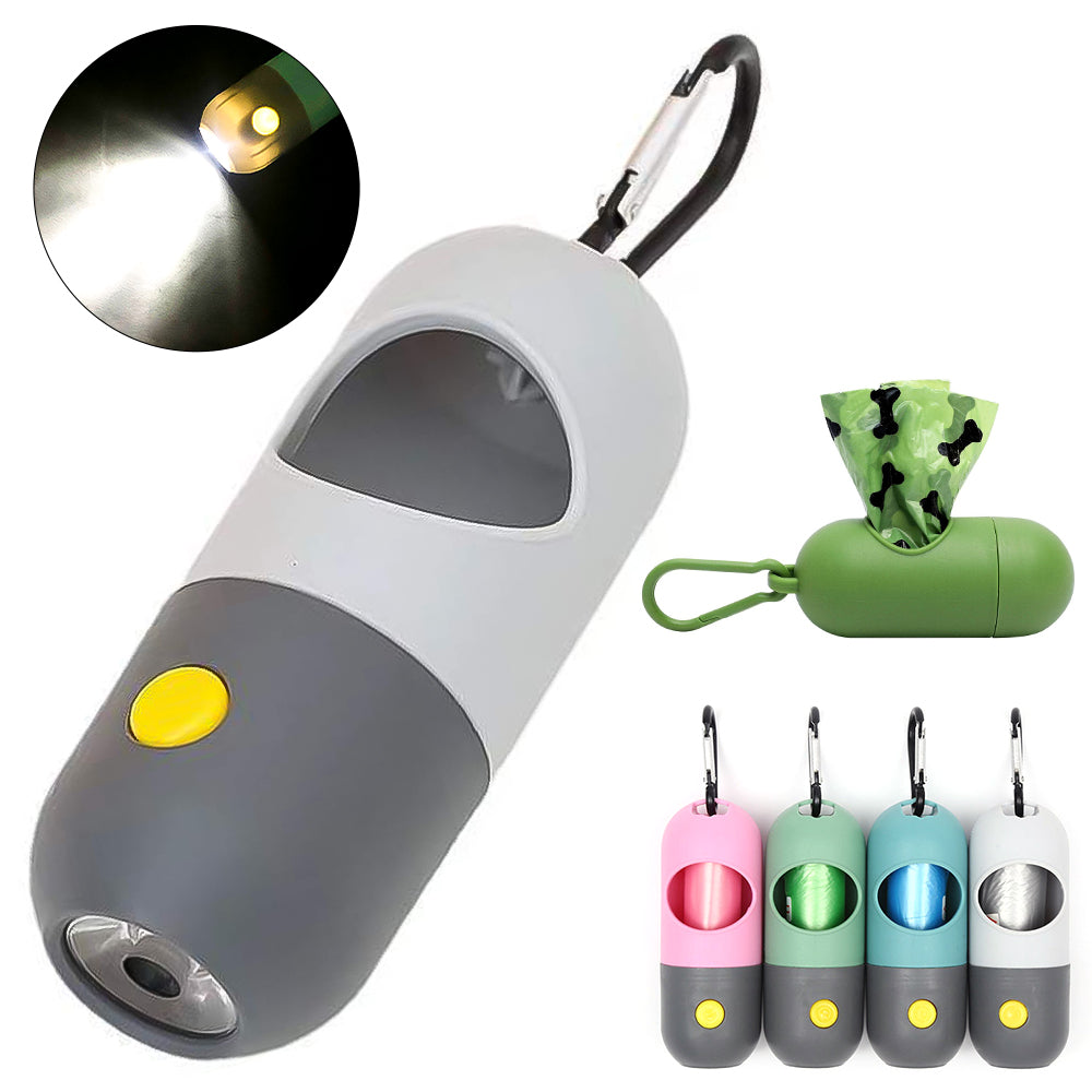 Desoenser for dogs, cat  poop scrooper bags waste bags holder dispensers pet clean accessories LED light pet waste bag