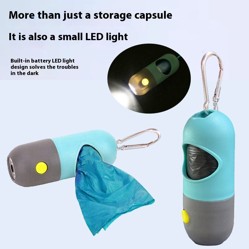 Desoenser for dogs, cat  poop scrooper bags waste bags holder dispensers pet clean accessories LED light pet waste bag