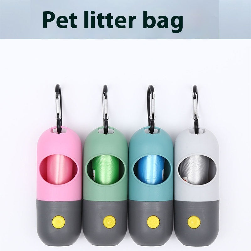 Desoenser for dogs, cat  poop scrooper bags waste bags holder dispensers pet clean accessories LED light pet waste bag