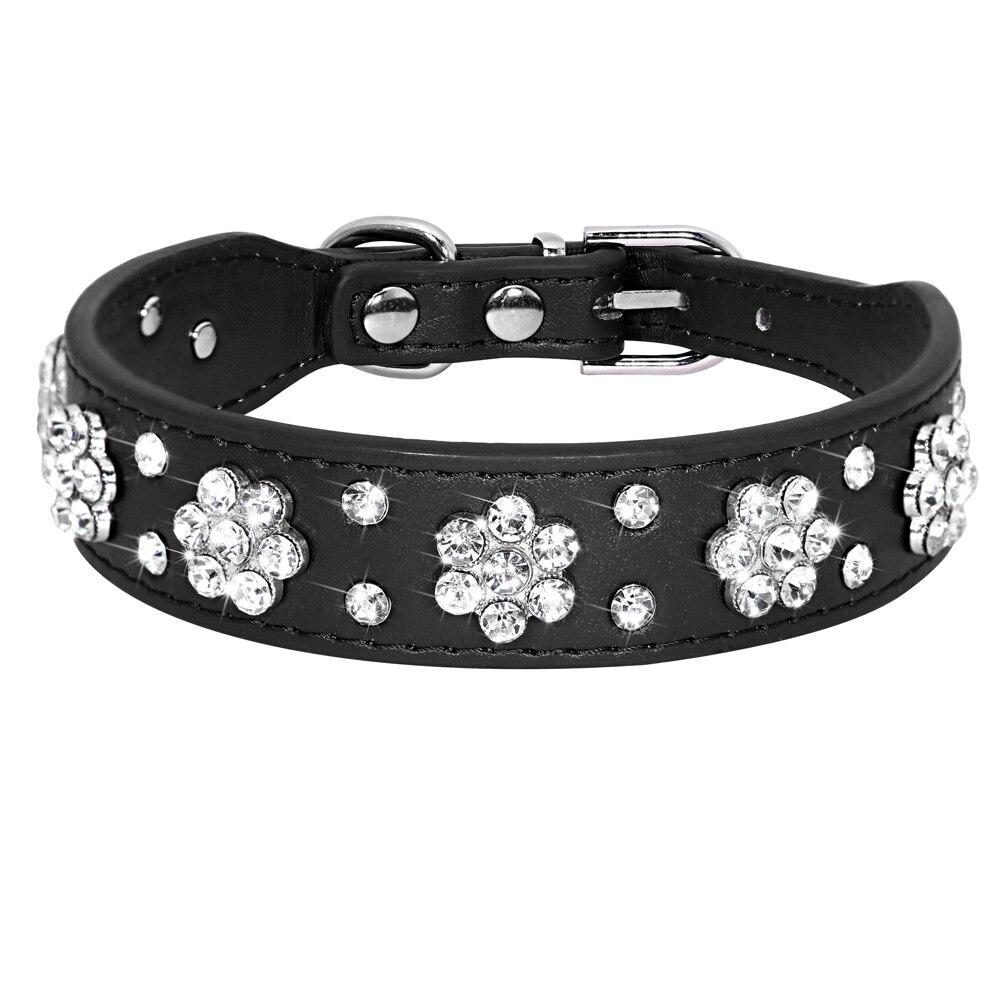 Pet collar rhineston plum dog collar