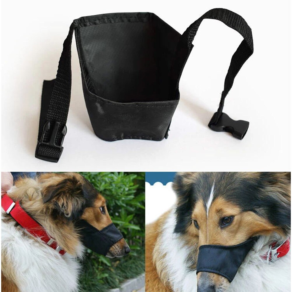 Dog muzzle and mouth guard made of soft,breathable nylon,anti-itch,barking and biting