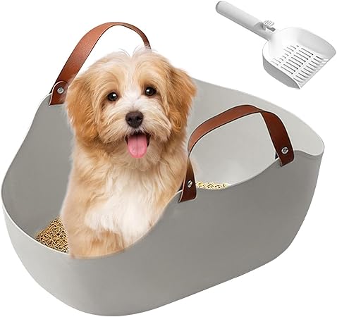 Portable pet litter box portable open