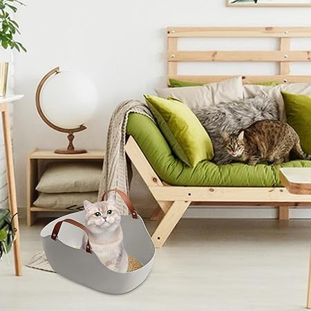 Portable pet litter box portable open