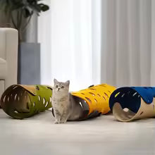 kitten toy collapsible tube house  interactive pet puss cat beds mats,cat tunnel felt pom nest deformalle