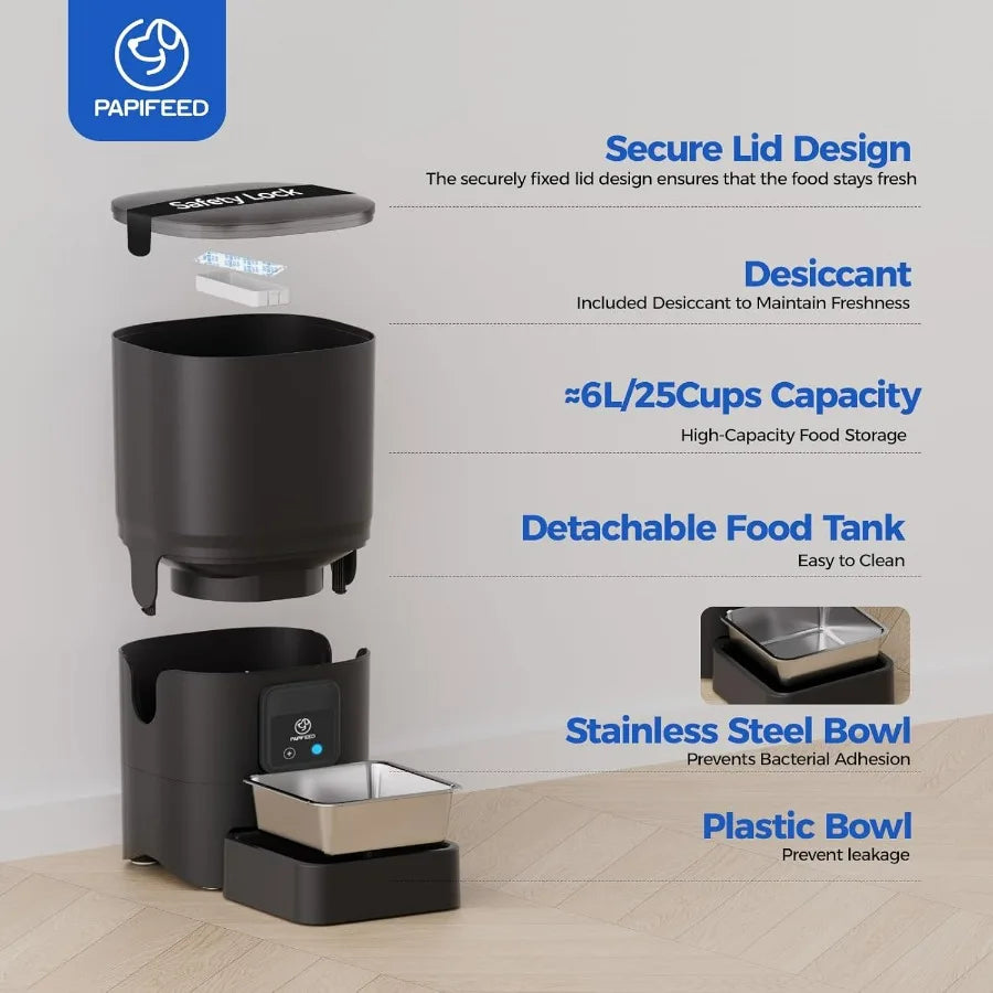 WiFi Automatic Cat Feeder with APP Control for Remote Feeding