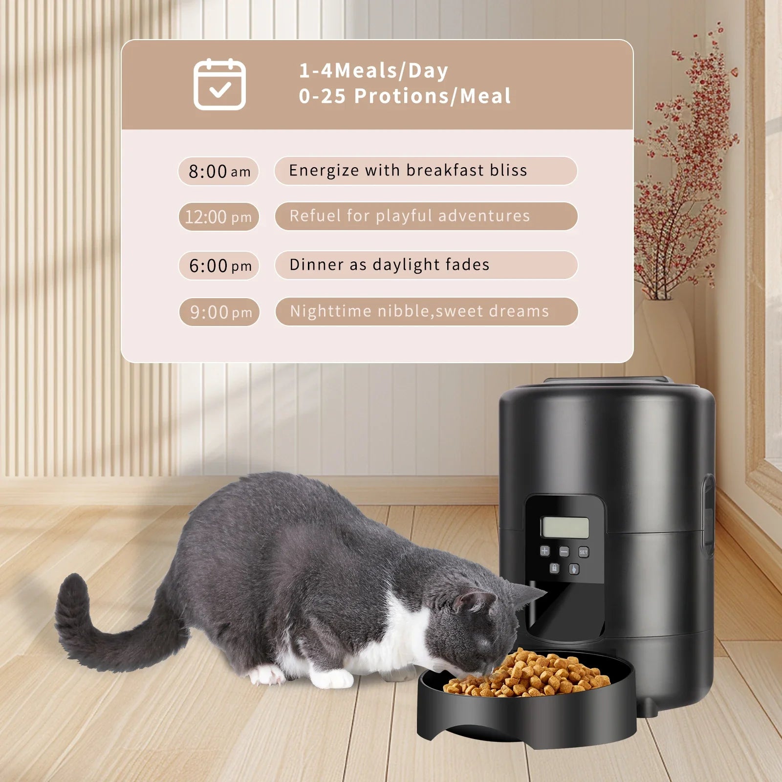 2L APP Control Automatic Pet Feeder Button Version Auto Cat Food Dispenser