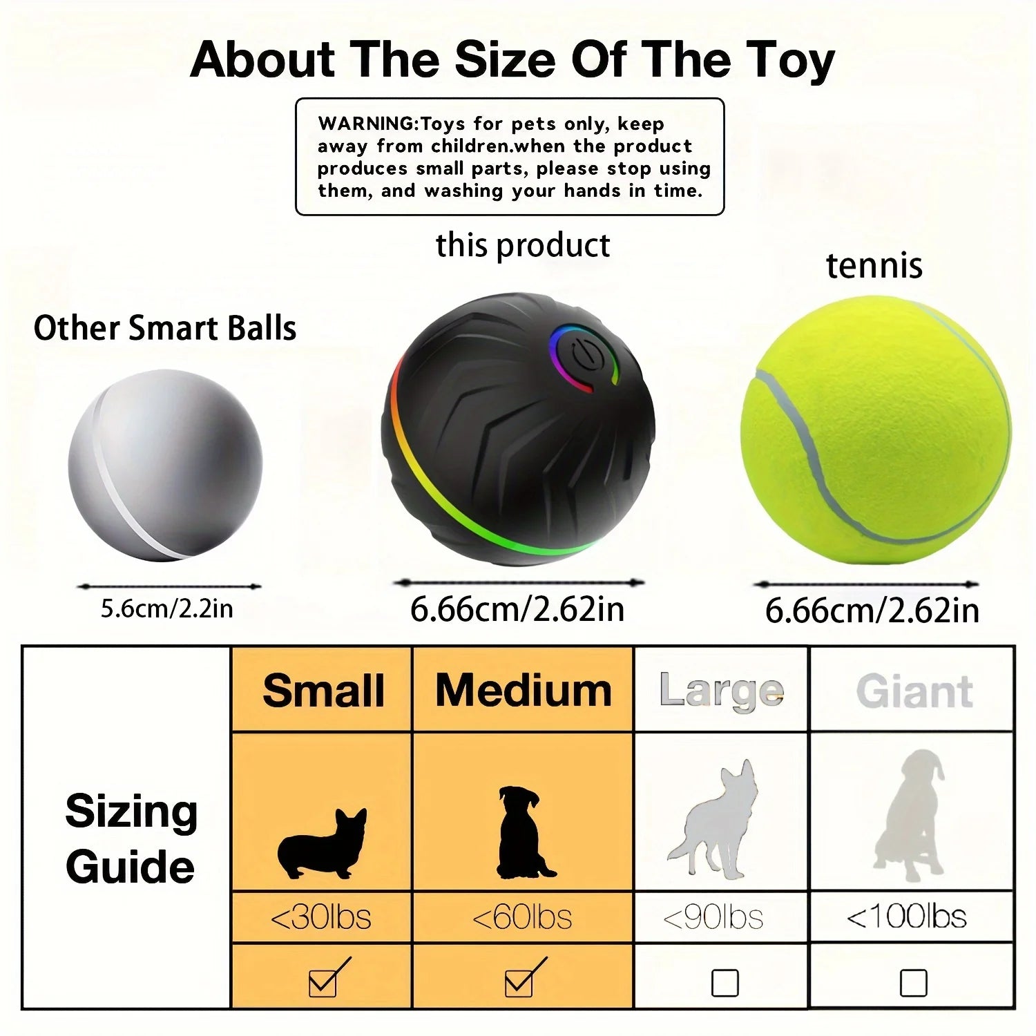 Large size pet smart bouncing ball - motion activated dog ball