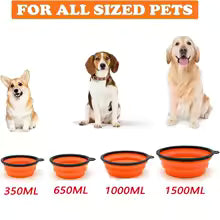 Dog folding bowl portable dog travel bowl dog food water bowl for outdoor walking silicone dog food water bowl with bawl lip