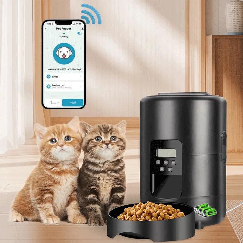 2L APP Control Automatic Pet Feeder Button Version Auto Cat Food Dispenser