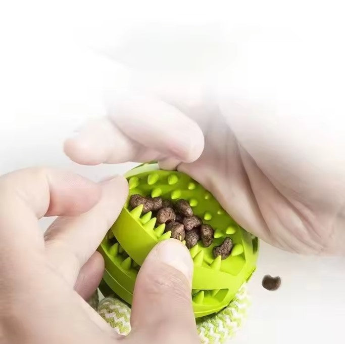Toy ball for pet digs puppy cat dog pet food treat feeder ches tooth cleaning ball