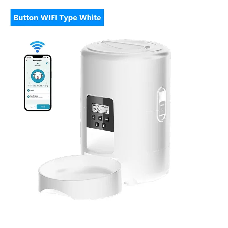 2L APP Control Automatic Pet Feeder Button Version Auto Cat Food Dispenser