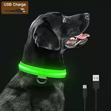 dog luminous chrge collar LED USB cat dogs collars detachable night LED glow dog loss preventioncollar pet Accessories