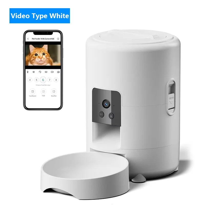 2L APP Control Automatic Pet Feeder Button Version Auto Cat Food Dispenser