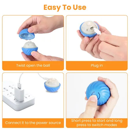 Cat toys ball fast rolling inpouch hide and seek kittentoy motion actibated intractive