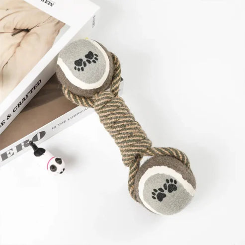 Dog toy for playtime fun coton rope pimmbbell