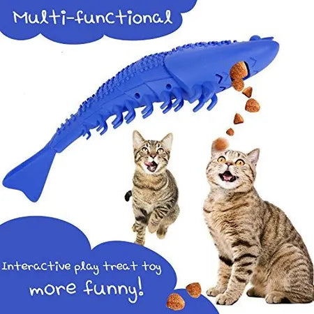 Cat stick fish toy Chew resistant interachtive toy cotnip petsupplies, Cat tooth brushing toy teeth cleaning