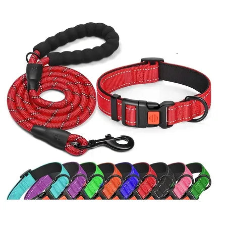Anti choking adjuctable dog collar, pet ollar nylon reflective solid color polyester comfortable breathable