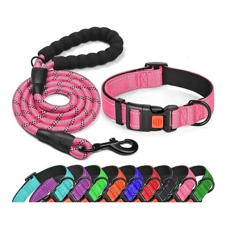 Anti choking adjuctable dog collar, pet ollar nylon reflective solid color polyester comfortable breathable
