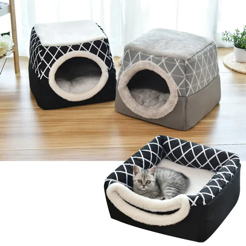 pet cat and dot bed villadual use space capsule