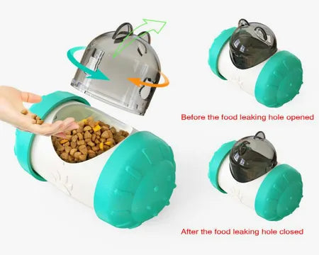 Designed to slow down fast eaters while delivering mental stimulation, this rolling feeder transforms mealtime into an exciting game.
