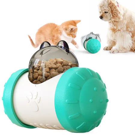 Designed to slow down fast eaters while delivering mental stimulation, this rolling feeder transforms mealtime into an exciting game.